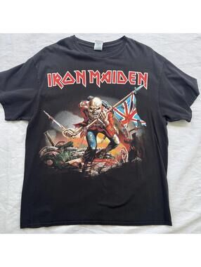 Iron Maiden Vintage Graphic T-Shirt - Black XL Eddie The Trooper 90s Y2K